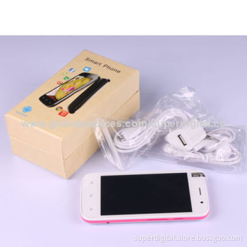 Super Slim Smartphones, Android 4.2 OS/MTK6572 Dual-core, 512MB + 256GB, Speaker, Flashlight, 3G
